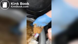 Whore Force Fed Shit From A Filthy Porta Potty