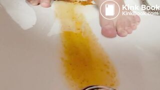 Gay solo scat bathtube