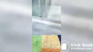 guy with shit and a big dildo in the shower