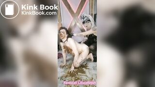 Scat Slave Smeared with shit,   Femdom  Shit Fuck