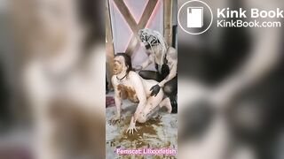 Scat Slave Smeared with shit,   Femdom  Shit Fuck