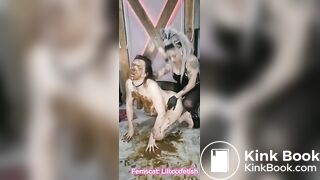Scat Slave Smeared with shit,   Femdom  Shit Fuck
