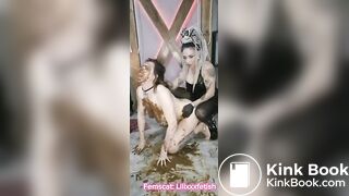 Scat Slave Smeared with shit,   Femdom  Shit Fuck