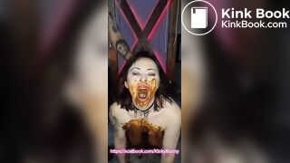 Scat Slave Smeared with shit,   Femdom  Shit Fuck