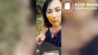 Scat Girl Eating Shit Outdoors