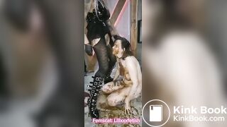 Scat Slave Smeared is human toilet for shit