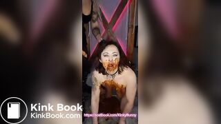 Scat Slave Smeared is human toilet for shit