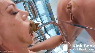 Lesbian scat dom comes hard on her slave