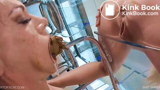 Lesbian scat dom comes hard on her slave