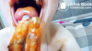 Dirty anal teen tastes shit