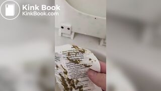 Cleaning my toilet with the bible  HAIL SATAN!