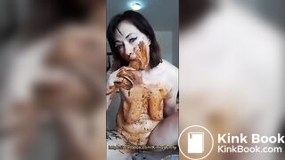 Smeared milf  suck shit dildo, dirty blowjob