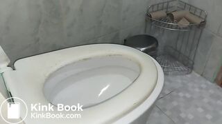 Toilet pooping in a different camera angle
