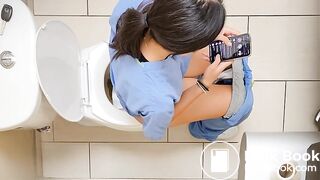 Nurse shitting at work