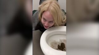 Slut Tastes Shit In A Public Toilet