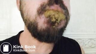 Gay Swallows Fresh Handful of Shit