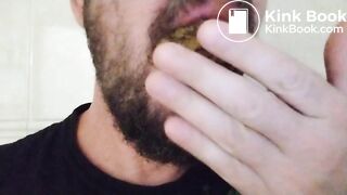 Gay Swallows Fresh Handful of Shit