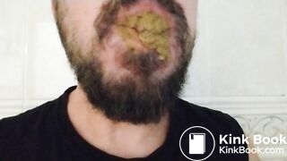 Gay Swallows Fresh Handful of Shit