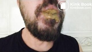 Gay Swallows Fresh Handful of Shit