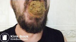 Gay Swallows Fresh Handful of Shit