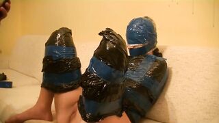 BDSM Safe and Voluntary, Plastic bondage sex with my sexy slave Girl