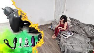 Femdom Bitchsuit Slave Butt Plug Training mistress leather bitch suit mommy milf step mom orgasm