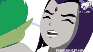 Teen Titans XXX Porn Parody - Raven _ Beast Boy Animation FU