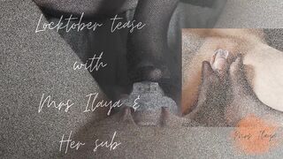 Locktober: teasing his locked dick