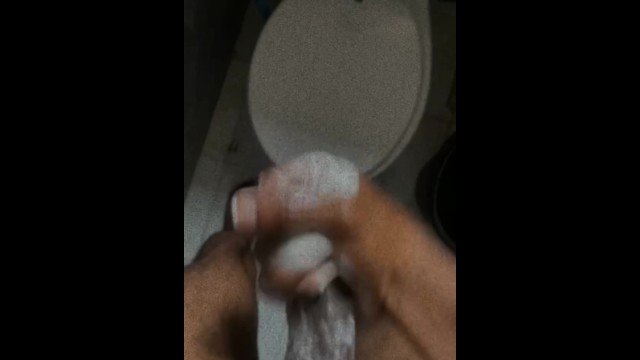 Jerking off in my bathroom before a hot bath