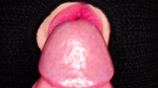 CLOSE UP POV: FUCK My Perfect LIPS with Your BIG HARD COCK and CUM In MOUTH! Balaclava BLOWJOB ASMR