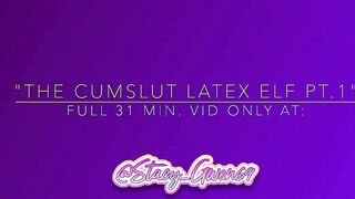 Latex Elf Cum Slut Gets Covered in Cum (Preview)