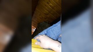 Here young latina is sucking my dick until I cum in her mouth and she swallows it all up close
