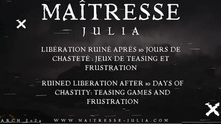 Ruined Liberation after 10 Days of Chastity: Teasing Games in tights and Frustrations : Mistress Jul