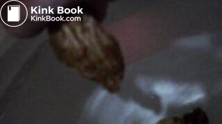 shitting a used rubber glove