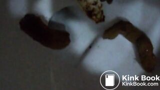 shitting a used rubber glove