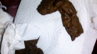 Swallow long turd GAGGING!!