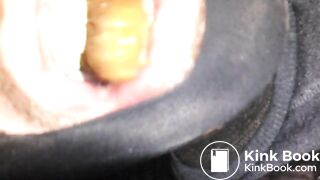 Swallow long turd GAGGING!!