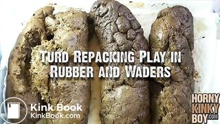 Turd Repacking Play in Rubber and Waders