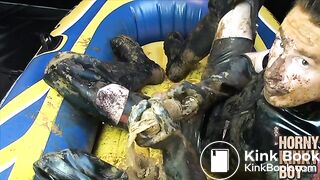 Turd Repacking Play in Rubber and Waders