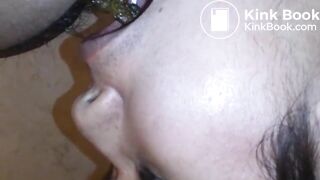 Teen boy eating scat