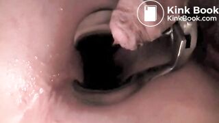 Pissing in his wide open asshole