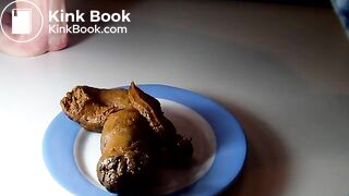 Me shitting in an oval plate (without sound)