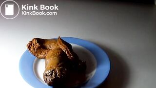 Me shitting in an oval plate (without sound)