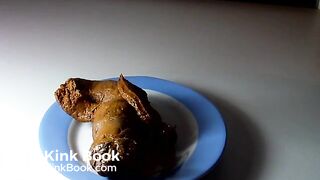 Me shitting in an oval plate (without sound)