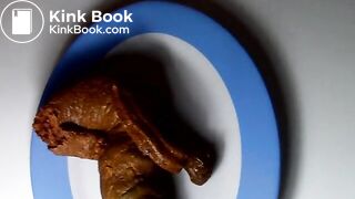 Me shitting in an oval plate (without sound)