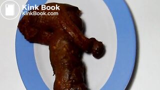 Me shitting in an oval plate (without sound)