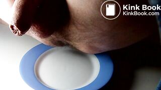 Me shitting in an oval plate (without sound)