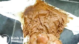 Messy Diaper Wank and Cum