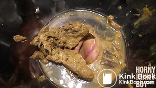 Kinky Rubber Scat Feeding and Eating Foursome