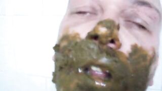 Shit in mouth and gag